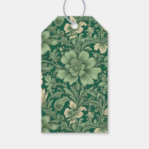Sage Green Vintage Floral Pattern  Gift Tags