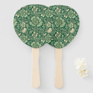Sage Green Vintage Floral Pattern Hand Fan