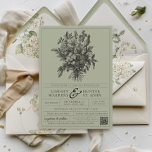 Sage Green Vintage Floral Romantic Garden Wedding