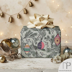 Sage Green Vintage Ornament  Wrapping Paper