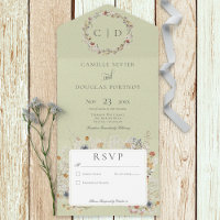 Sage Green Vintage Romantic Wildflower No Dinner
