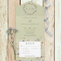 Sage Green Vintage Wildflower Romantic Dinner