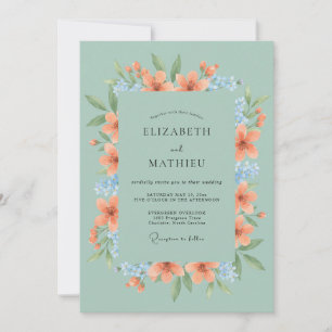 Sage Green Vivacious Botanical Wedding Invitation
