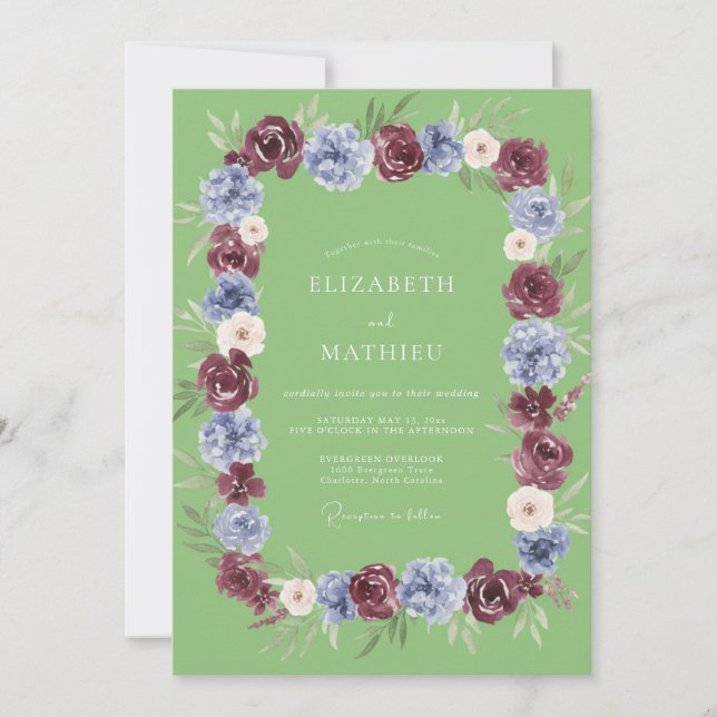 Sage Green Vivid Meadow Wedding Invitation (Front)