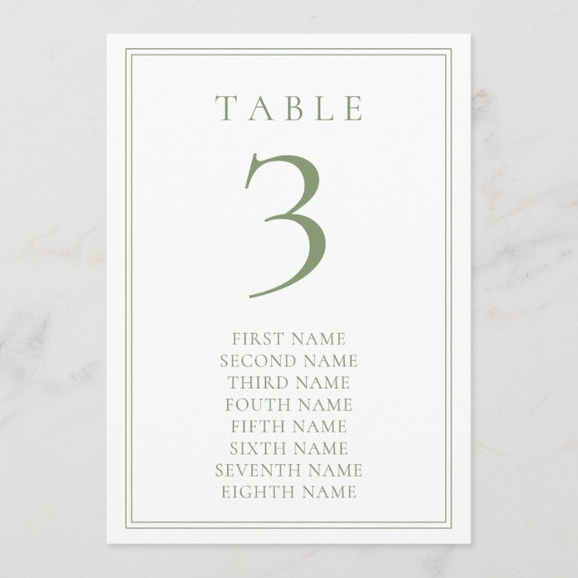Sage Green Warm Modern Minimalist Wedding Names Invitation (Front)