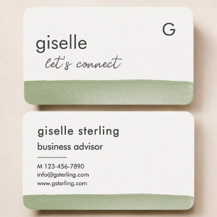 Sage Green Watercolor Business Card
