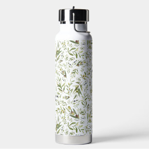 Sage Green Watercolor French Country Chic Olives Water Bottle