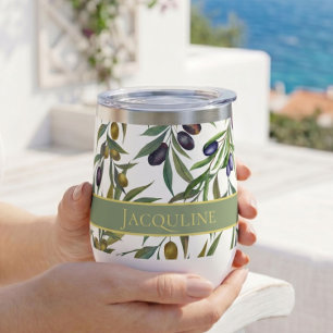 Sage Green Watercolor French Country Olive Pattern