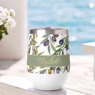 Sage Green Watercolor French Country Olive Pattern