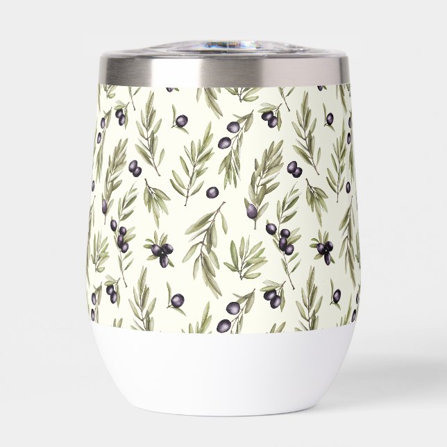 Sage Green Watercolor French Country Olive Pattern (Front)