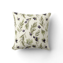 Sage Green Watercolor French Country Olive Pattern