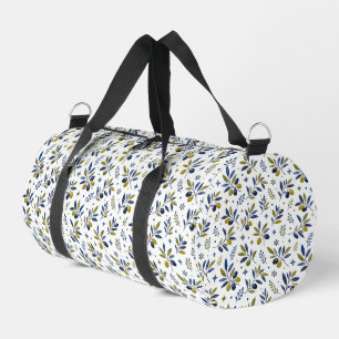 Sage Green Watercolor French Country Olive Pattern Duffle Bag