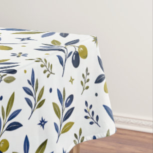 Sage Green Watercolor French Country Olive Pattern Tablecloth