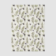 Sage Green Watercolor French Country Olive Pattern