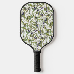 Sage Green Watercolor French Country Olive Pickleball Paddle