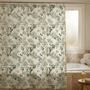 Sage Green Watercolor French Country Olive Shower Curtain