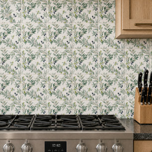 Sage Green Watercolor French Country Olive Tile