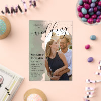 Sage Green Watercolor Join Us Arch Photo Wedding