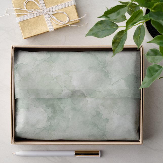 sage Green Watercolor Pattern  Tissue Paper (Gift)