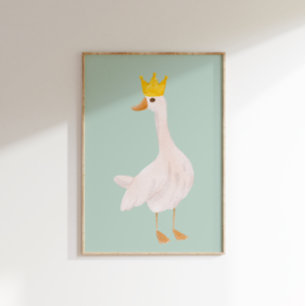 Sage Green Watercolor Silly Goose Nursery  Poster