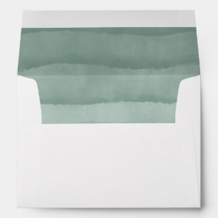 Sage Green Watercolor Wedding Envelope