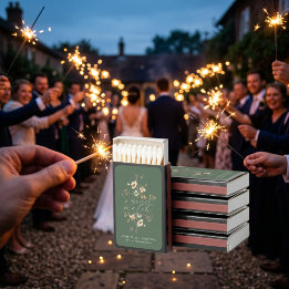 Sage Green Watercolor Wildflower Wedding Favour
