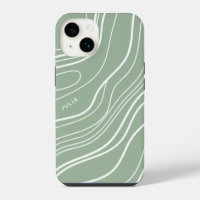 Sage Green Wave Modern Personalised