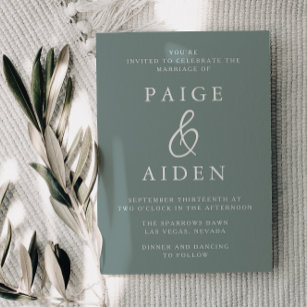Sage Green Wedding: A Modern Invitation