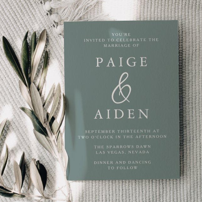Sage Green Wedding: A Modern Invitation (Creator Uploaded)
