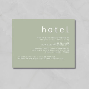 Sage Green Wedding Accommodation Enclosure Card