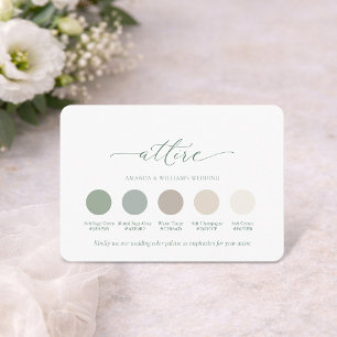 Sage Green Wedding Attire Color Palette Card 