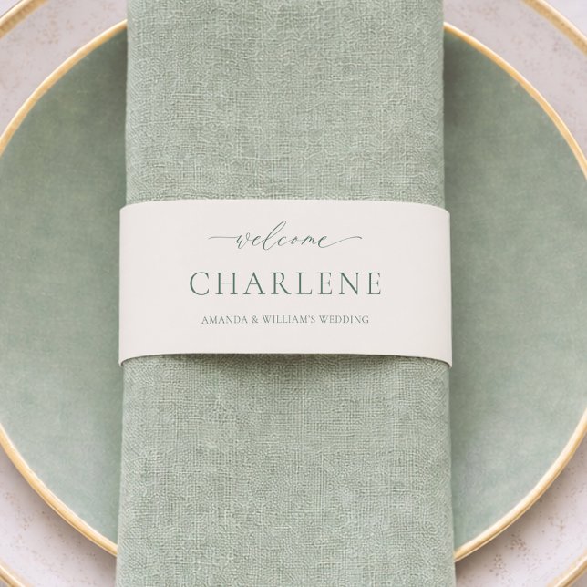 Sage Green Wedding Belly Band Wrap Invitation Belly Band (Creator Uploaded)