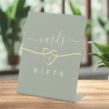 Sage Green Wedding Cards and Gifts Sign