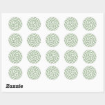 Sage Green Wedding Collection Check Chequered   Classic Round Sticker<br><div class="desc">Modern bohemian Sage Green colour theme bridal wedding party products. Evergreen retro trendy warped checks design,  warped chequered paper plates in beautiful elegant and chic Sage Green and white colour.</div>