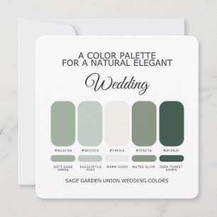 Sage Green Wedding Colour Palette Card