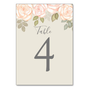 Sage Green Wedding Custom Table Number Floral