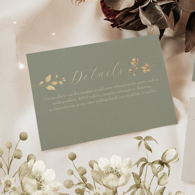 Sage Green Wedding Details Card (Creator Uploaded)