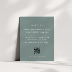 Sage Green Wedding Details Card with QR Code