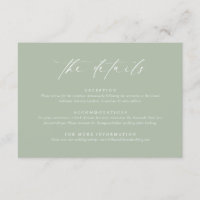 Sage Green Wedding Enclosure Card