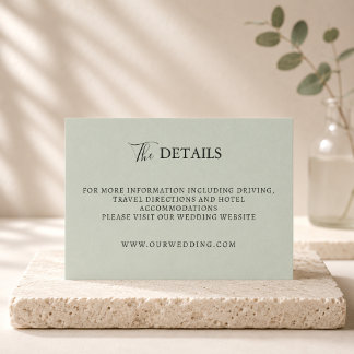 Sage Green wedding enclosure card