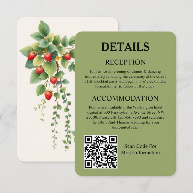 Sage Green Wedding Enclosure Card Set (Front/Back)