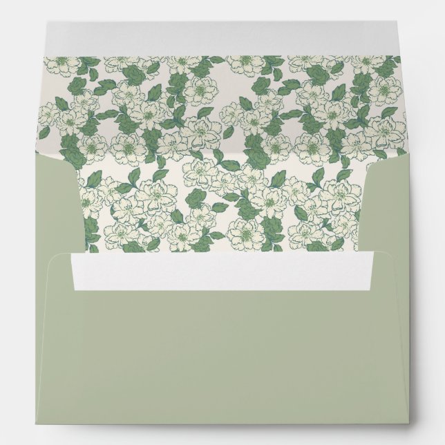 Sage Green Wedding Envelope with Liner (Back (Bottom))