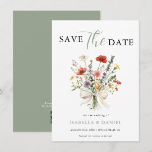 Sage Green Wedding Floral Save The Date