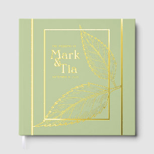 Sage Green Wedding Foil Guest Book