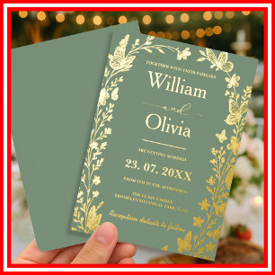 Sage Green Wedding Gold Photo