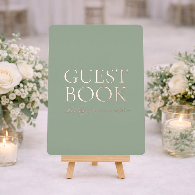 Sage Green Wedding Guest Book Sign (Creator Uploaded)