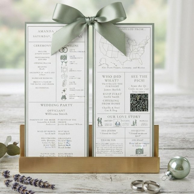 sage  Green Wedding Infographic Program (Creator Uploaded)