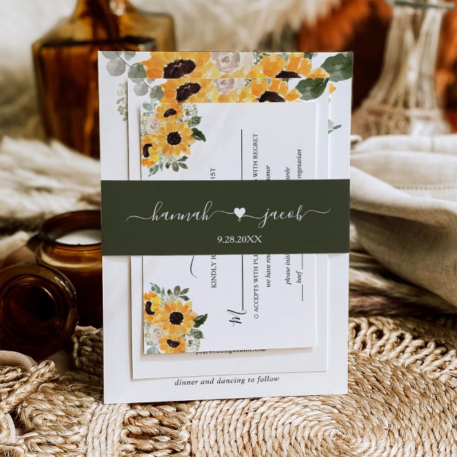 Sage Green Wedding Invitation Belly Band (Creator Uploaded)