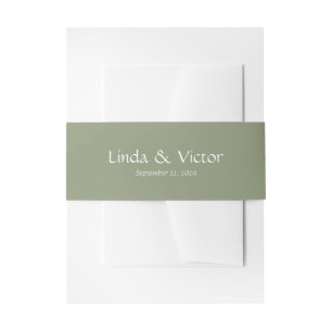 Sage Green wedding invitation belly band