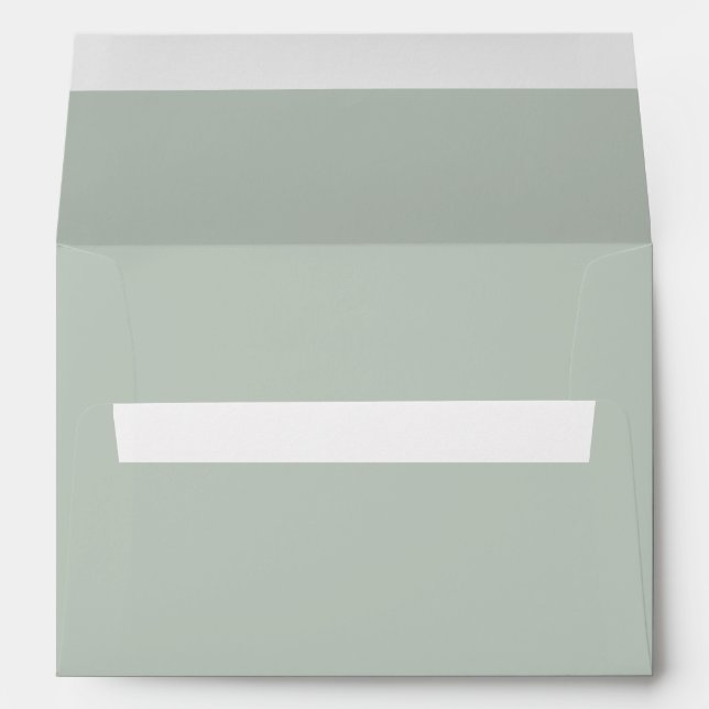 Sage Green Wedding Invitation Envelope (Back (Bottom))